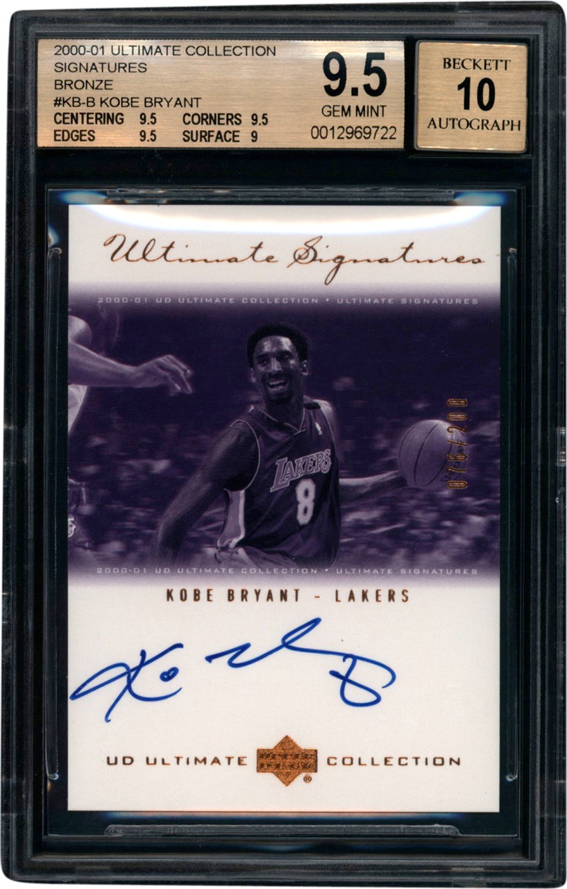 - 2000-01 Ultimate Collection Ultimate Signatures Bronze #KB-B Kobe Bryant Autograph 76/200 BGS GEM MINT 9.5 - Auto 10