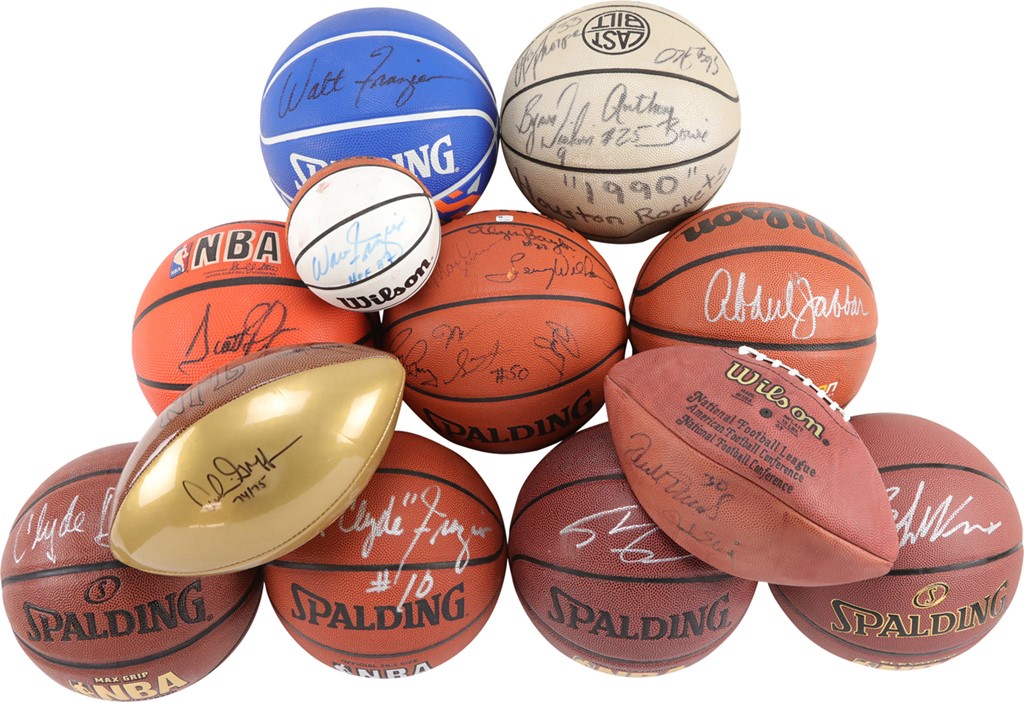 - Autographed Basketball & Football Lot (12)