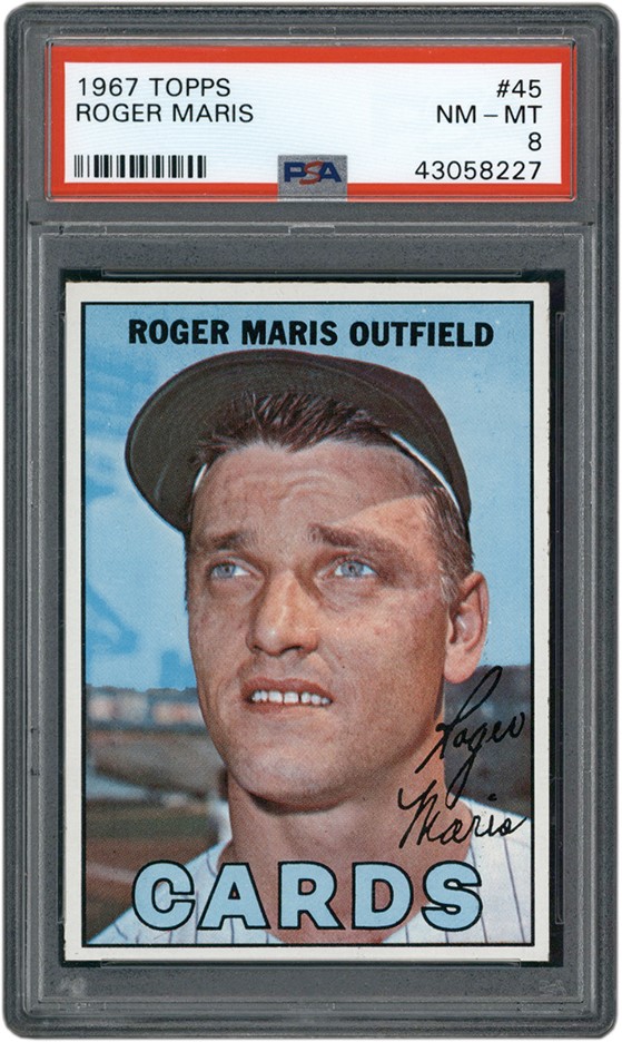 - 1967 Topps Roger Maris Card PSA NM-MT 8