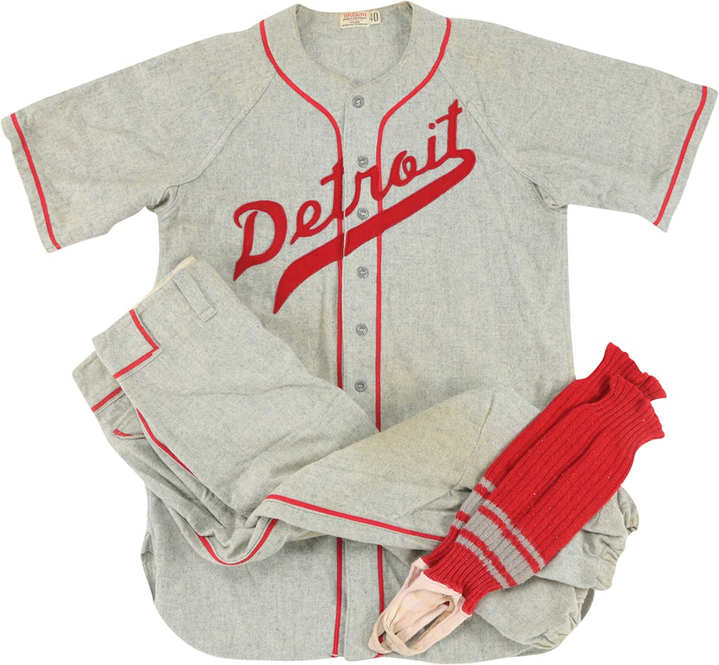 Baseball Equipment - 1940s Detroit Stars Negro League Game Worn Uniform