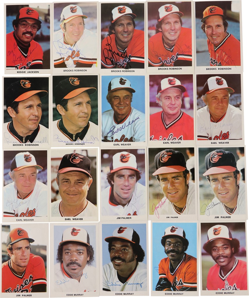 Baseball Autographs - 1970's-80s Baltimore Orioles Signed and Unsigned Team Issued Color Photos (400)