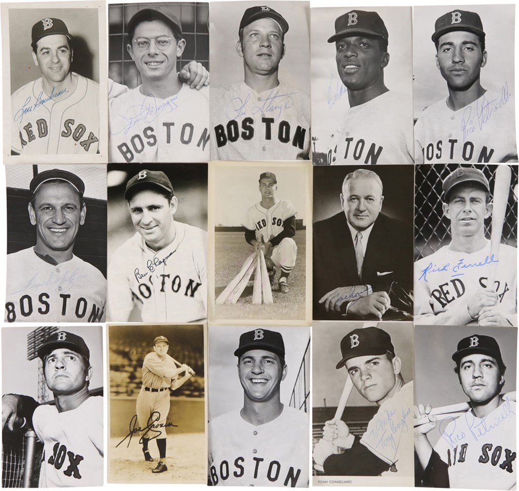 - 1930s-70s Boston Red Sox Signed and Unsigned Player Postcards and Photos (120)