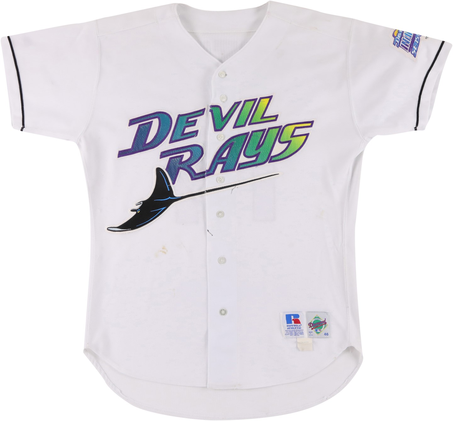 Baseball Equipment - 1998 Dave Martinez Tampa Bay Devil Rays Inaugural Season Signed Game Worn Jersey