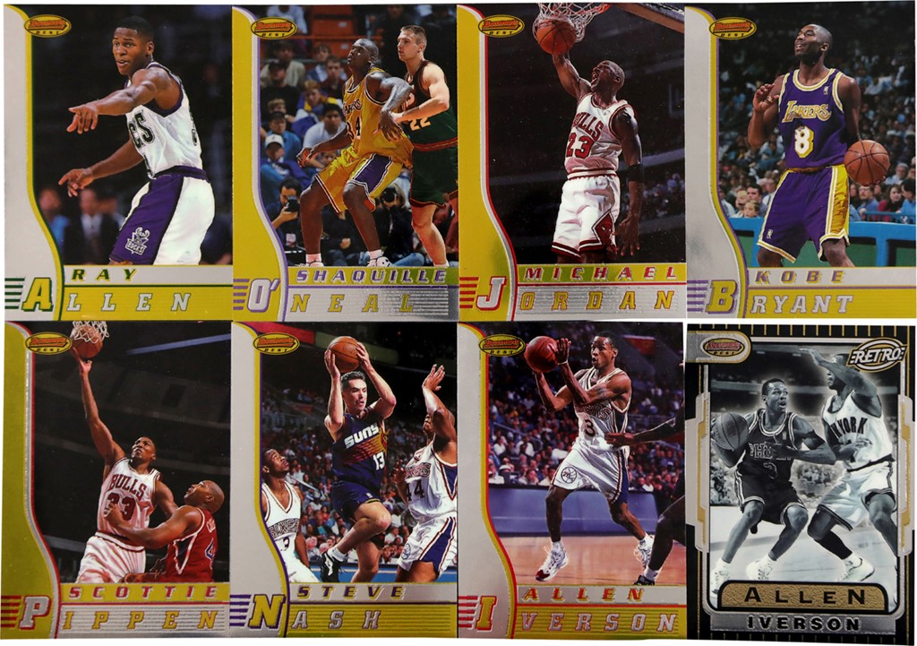 - High Grade 1996-1997 Bowman's Best Basketball Rookie, Base & Retro Complete Sets (125) with Kobe Bryant Rookie