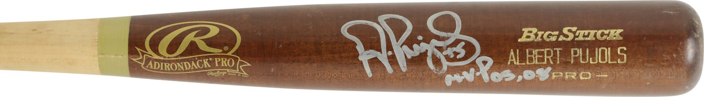 Baseball Equipment - 2009 Albert Pujols Signed Game Issued Bat (PSA)