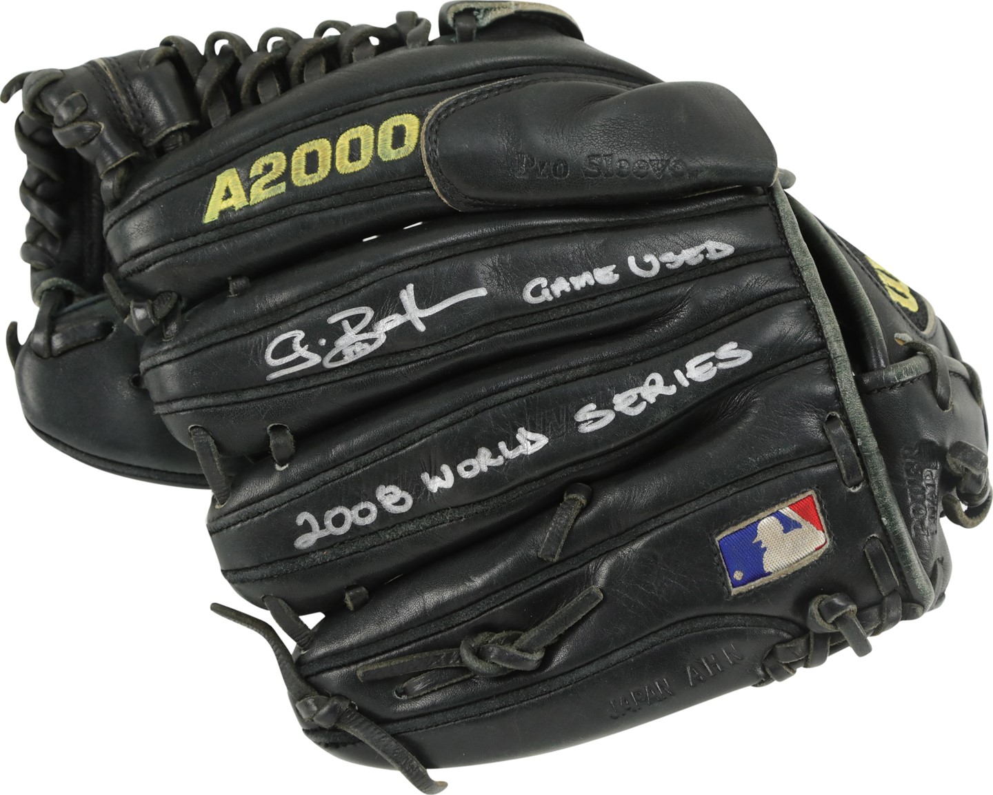 Baseball Equipment - 2008 Grant Balfour World Series Games 1, 3, 5 Signed Game Worn Glove (Photo-Matched)