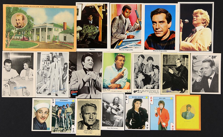 Non-Sports Cards - Collection of 1920’s-70’s Non-Sport Cards – Actors, Actresses, Rock Stars (250)