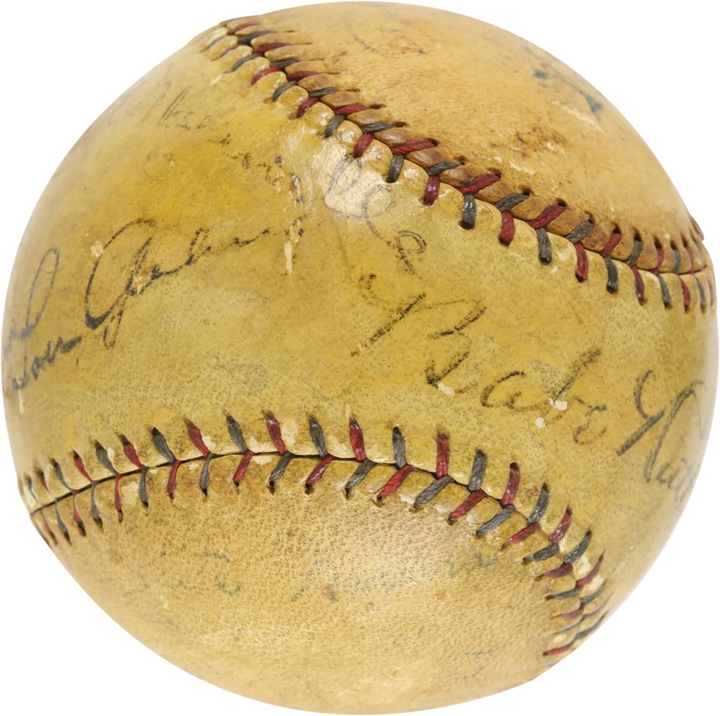 Ruth and Gehrig - 1930s Babe Ruth & Lou Gehrig Multi-Signed Baseball (PSA)
