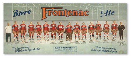 Hockey Memorabilia - 1930-31 Montreal Canadiens Frontenac Beer Poster (13x30”)