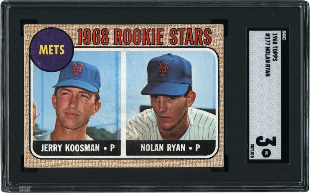 - 1968 Topps Baseball #177 Nolan Ryan Rookie Card SGC VG 3