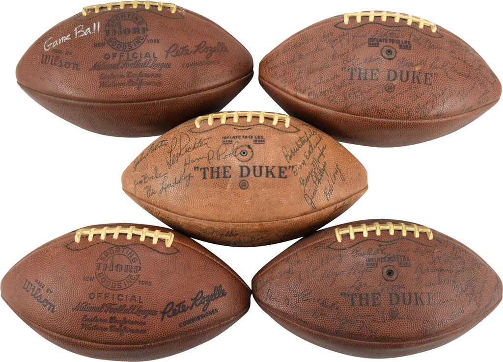 - Five 1960s Team-Signed Game Balls Presented to World Champion Frank Ryan