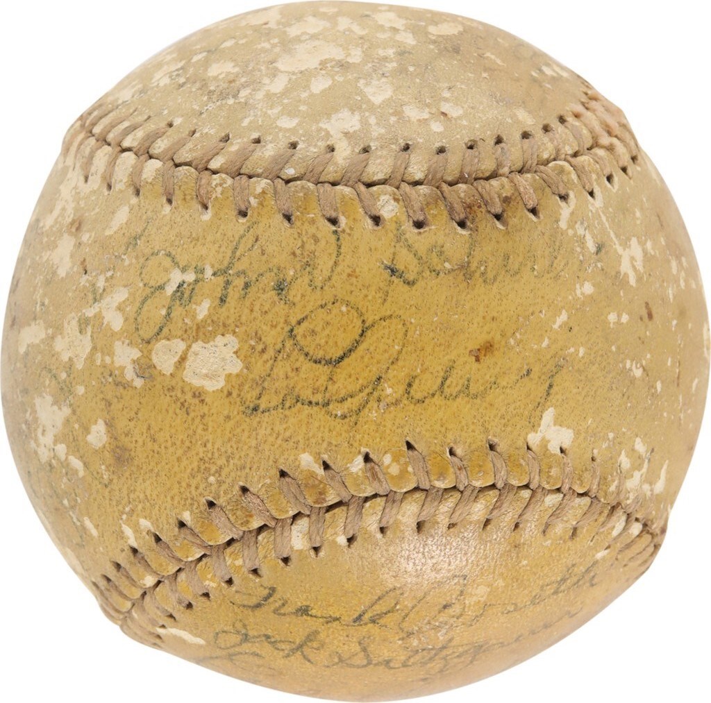 Ruth and Gehrig - 1936 World Champion Yankees Team Signed Baseball with Lou Gehrig (PSA)