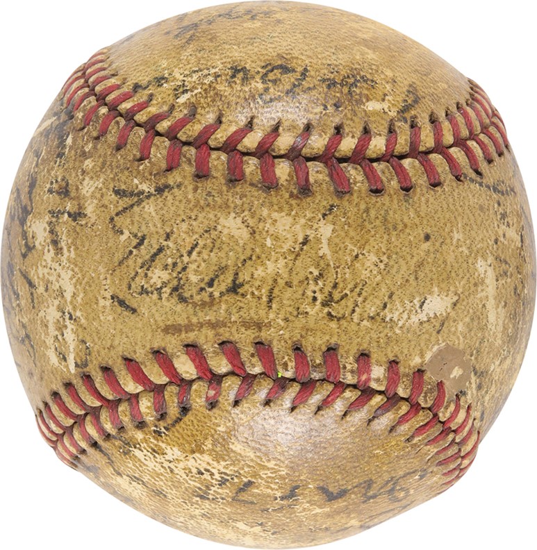 Baseball Autographs - 1910 & 1929 Philadelphia Athletics Team Signed Baseball (Beckett)