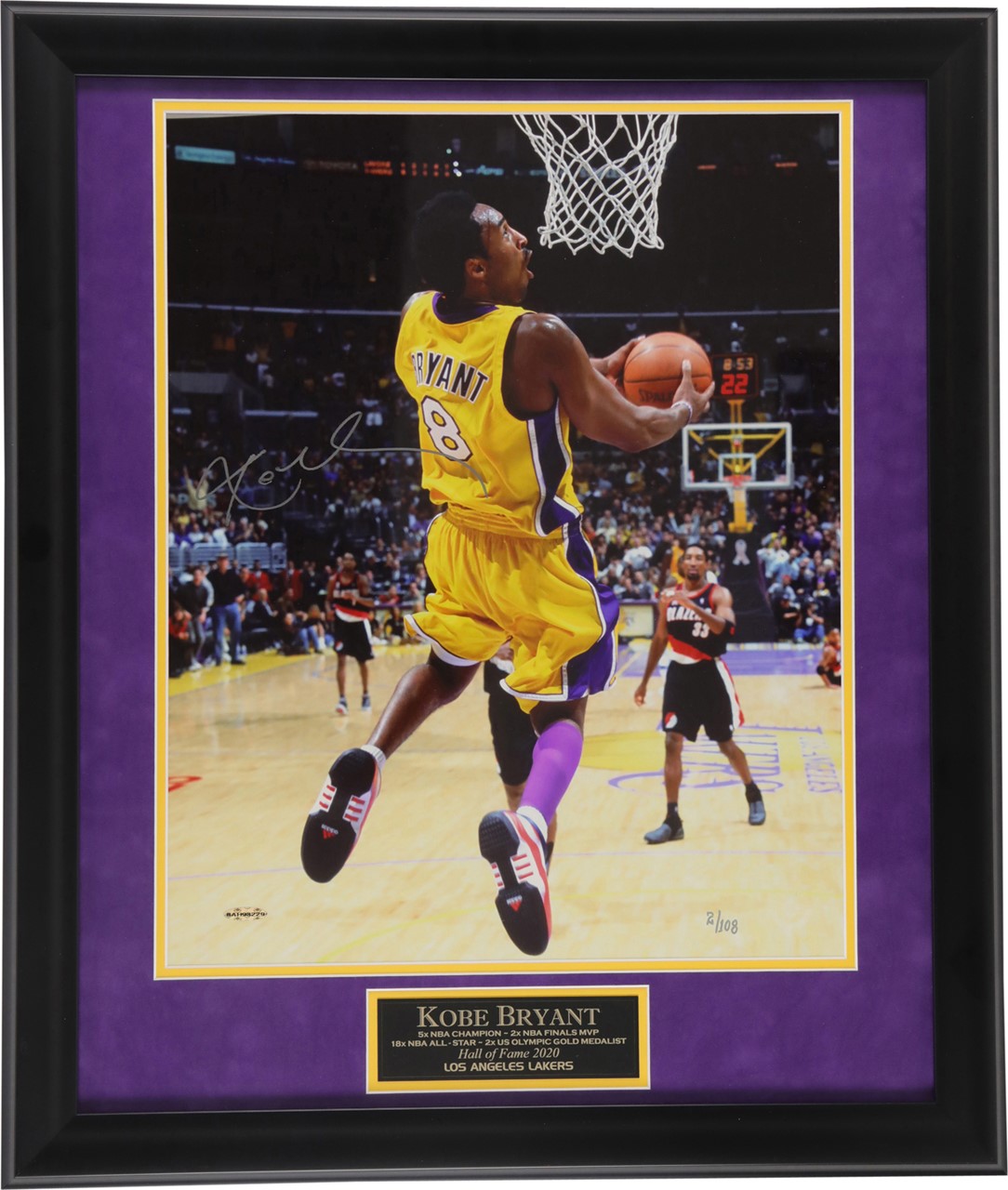Kobe Bryant Los Angeles Lakers Signed Oversize Photograph 2/108 (UDA)