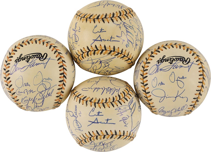 - 1994 All-Star Game Team Signed Baseball Quartet (Gaston Letter)