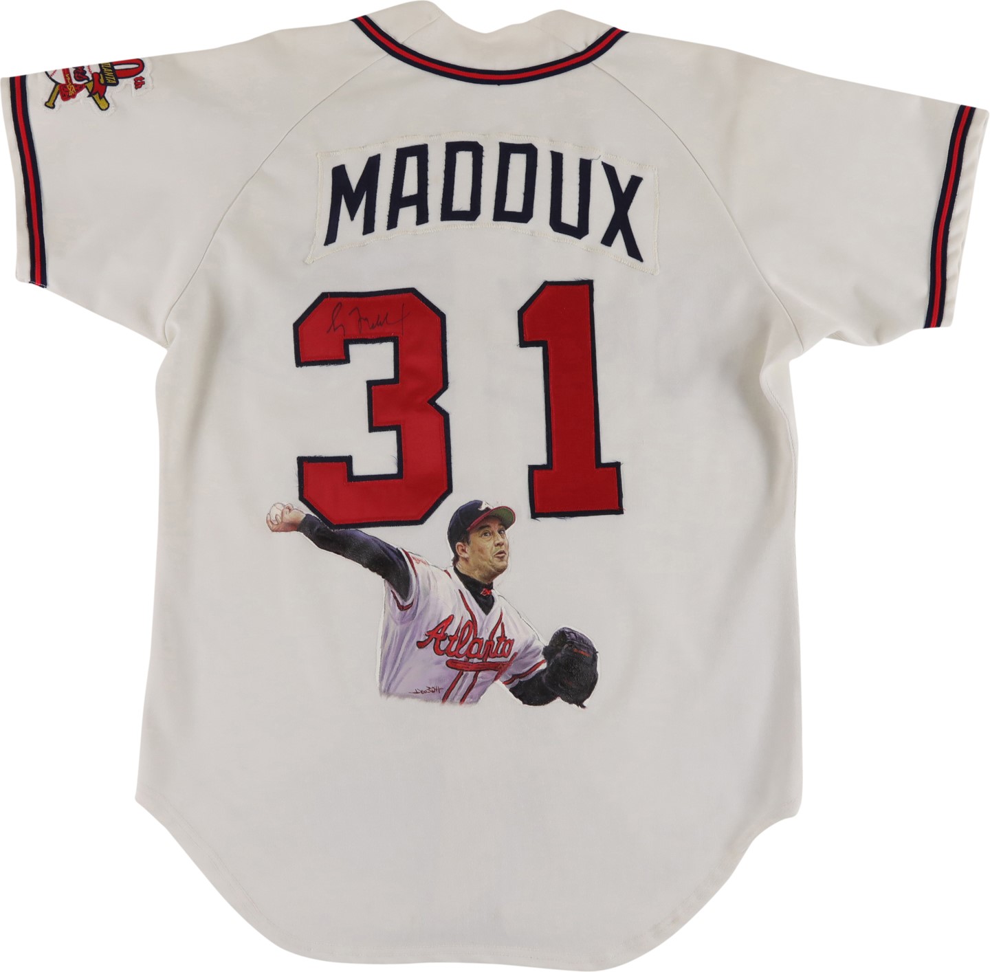 - 1995 Greg Maddux Atlanta Braves "1 of 1" Signed Game Worn Hand Painted Jersey