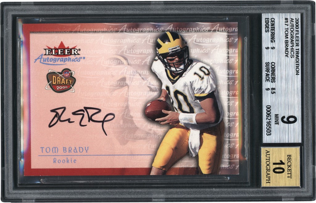 - 2000 Fleer Tradition Autographics #17 Tom Brady Rookie Autograph BGS MINT 9 - Auto 10