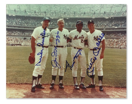 - Mickey Mantle, Joe DiMaggio, Duke Snider, & Willie Mays Signed Photo (8x10”)