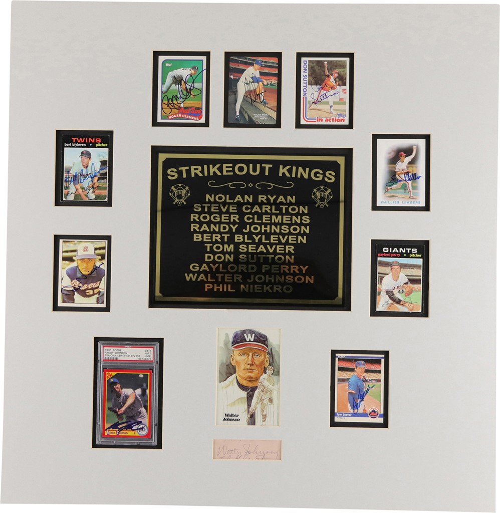 Baseball Autographs - "Strikeout Kings" Autograph Display with Walter Johnson (PSA)