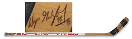 - 1984-85 Wayne Gretzky Game Used Autographed Titan Stick