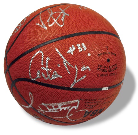 Circa 1997 Toronto Raptors Autographed Basketball with Carter & McGrady