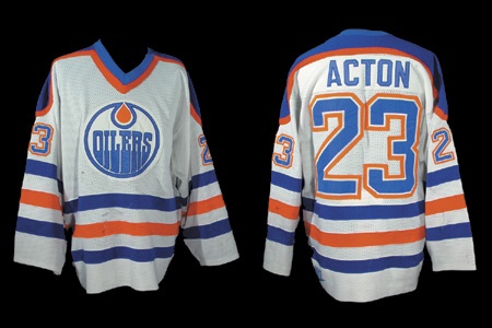 - 1987-88 Keith Acton Edmonton Oilers Game Worn Jersey