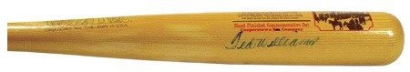 - Ted Williams Autographed Fenway Park Cooperstown Bat (34”)