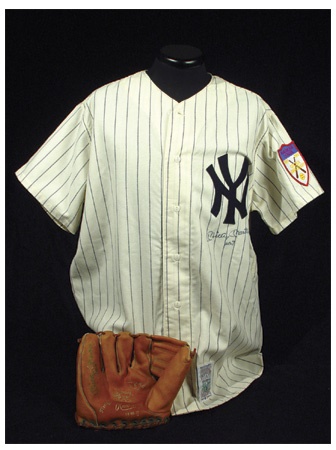 - Mickey Mantle Signed Jersey & Glove