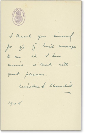- Winston Churchill Handwritten Letter
