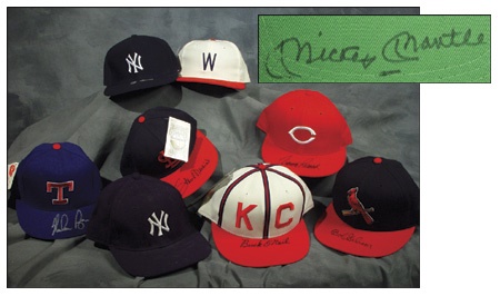Baseball Autographs - Collectionof Signed Baseball Caps (26)