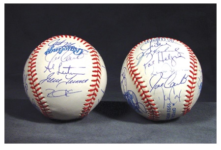 - 1993 Toronto Blue Jays World Series Team Signed Baseballs (2)