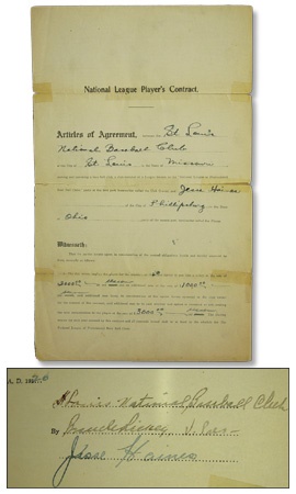 - 1920 Jesse Haines Rookie Contract