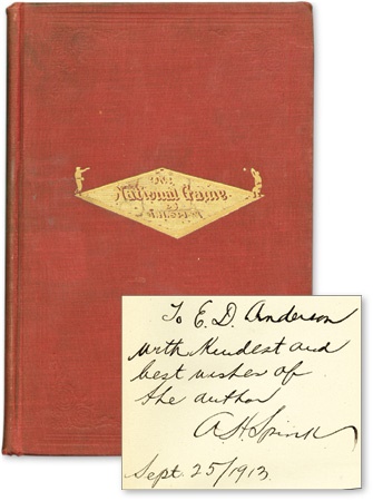 Memorabilia - 1910 The National Game Book Inscribed & Signed by Spink