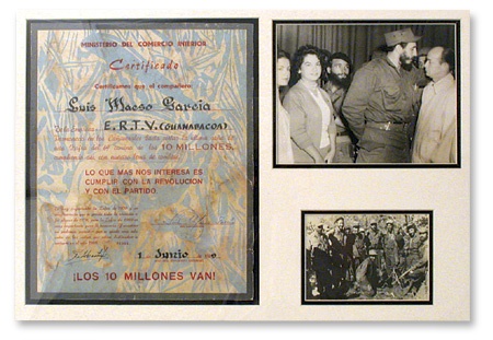 - 1969 Fidel Castro Signed Certificate in Frame (20x28”)