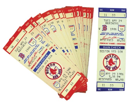 Boston Sports - Roger Clemens 20K Unused Game Tickets (30)