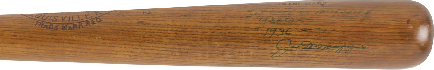 Baseball Equipment - 1946-48 Joe DiMaggio New York Yankees Signed Professional Model Bat (PSA)