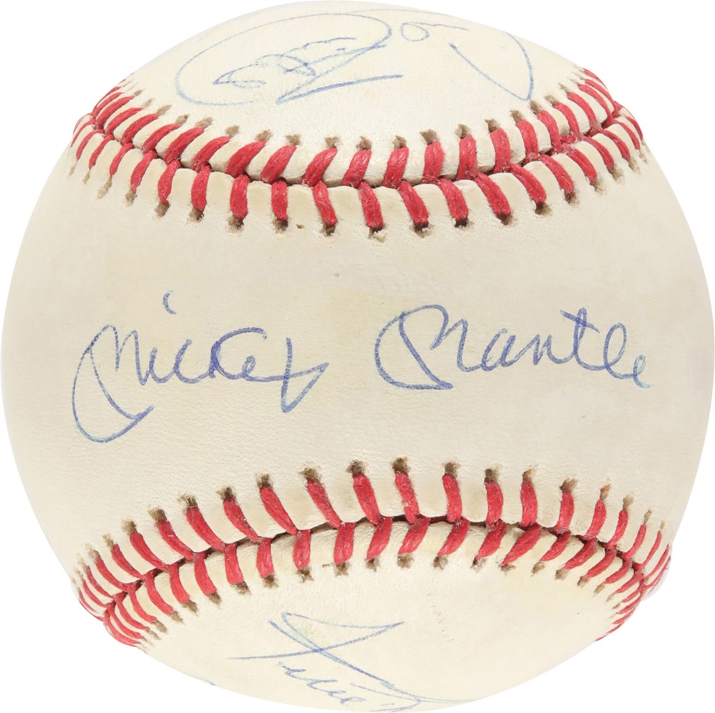 Baseball Autographs - 50 Home Runs in a Season Signed Baseball w/Mantle and Mays (PSA)