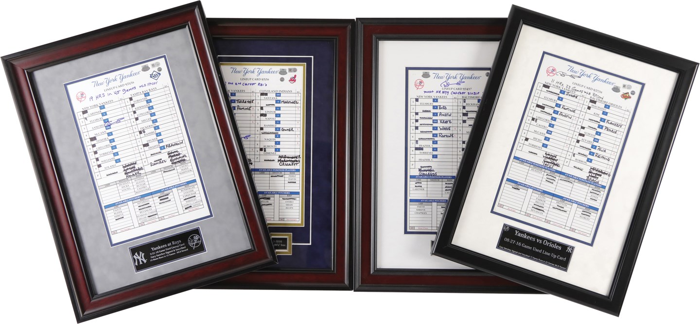 New York Yankees Signed & Inscribed Game Used Lineup Cards Collection (MLB & Steiner) (7)