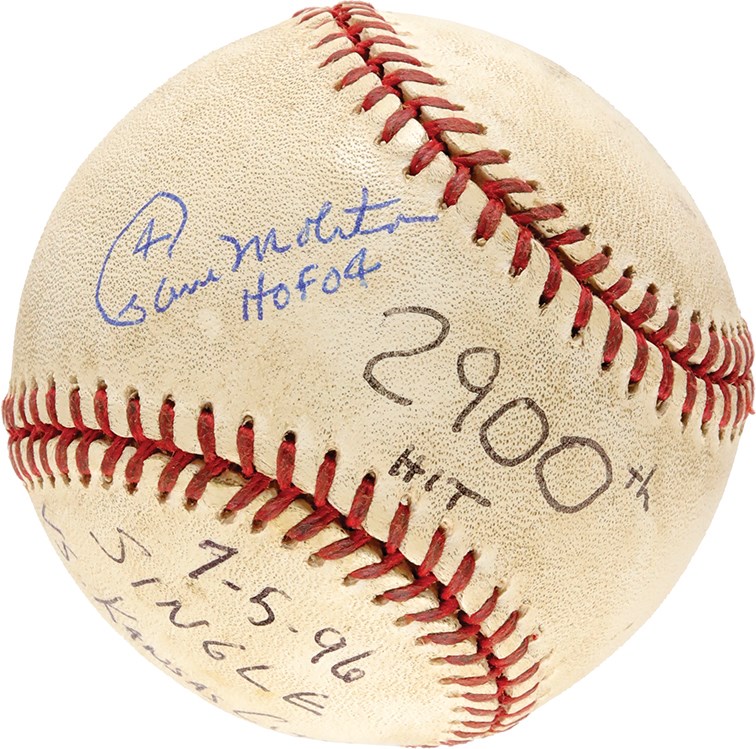 Baseball Equipment - Paul Molitor 2,900th Career Hit Baseball (Molitor Letter)