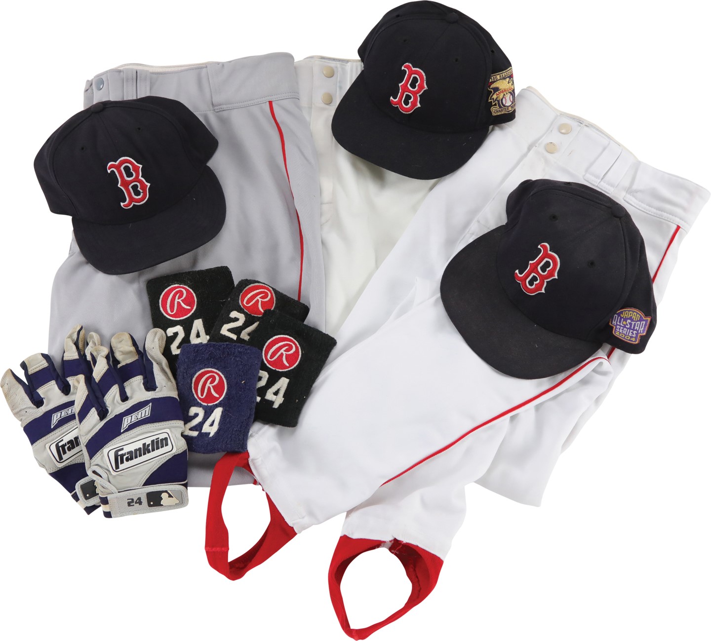 Baseball Equipment - Boston Red Sox Game Used Collection w/Pedro Martinez, Manny Ramirez & Nomar Garciaparra (11)