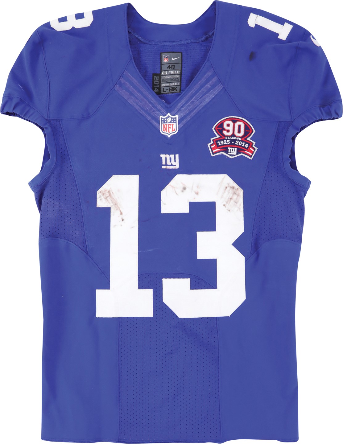 - 12/14/14 Odell Beckham New York Giants Game Worn Rookie Jersey from "Jersey Swap" with DeSean Jackson - First Career 3 TD Game! (Photo-Matched & MeiGray LOA)