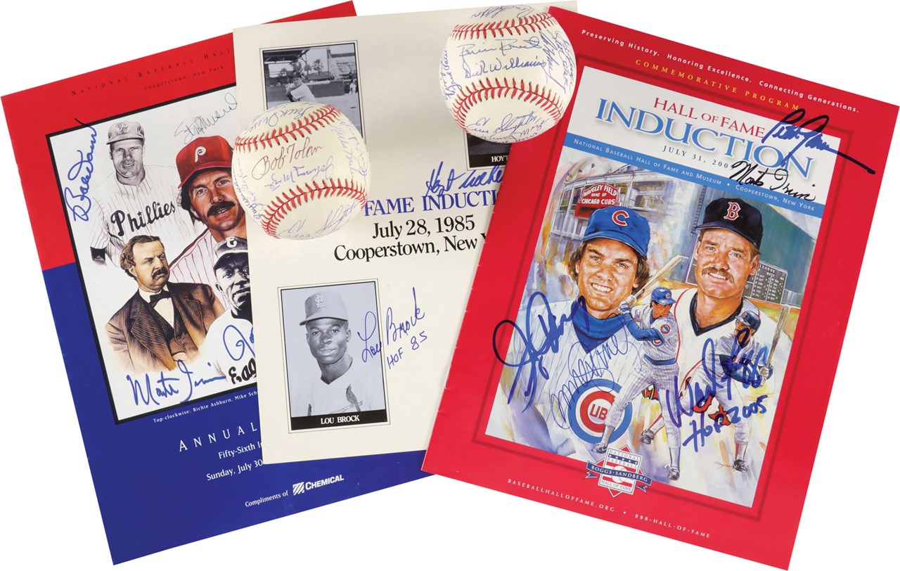 Baseball Hall Of Famers Signed Baseballs And Programs