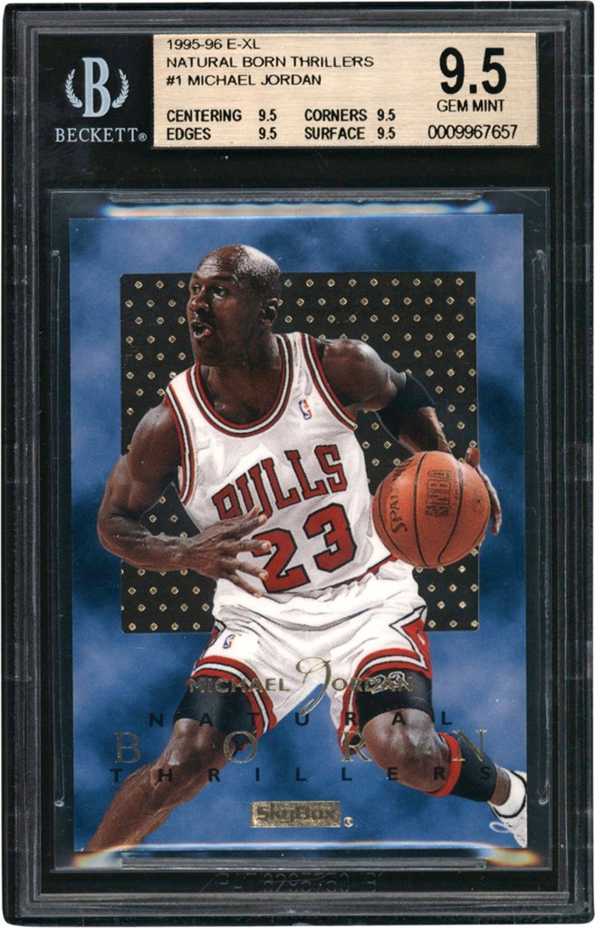 - 995-1996 E-XL Natural Born Thrillers #1 Michael Jordan Card BGS GEM MINT 9.5 (True Gem)