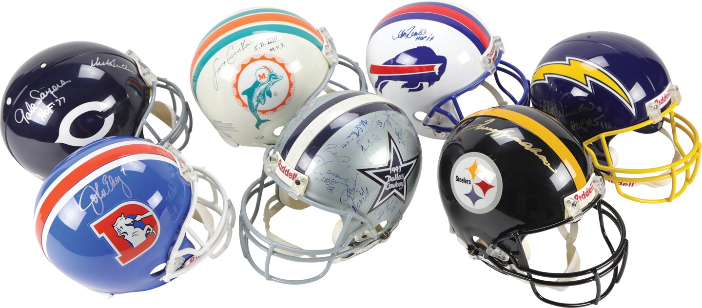 - NFL Legends Team-Signed Helmet Collection w/1997 Cowboys Team-Signed (7)