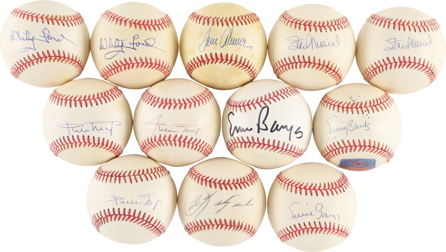 Hall of Famers Single-Signed Baseball Collection (40+)