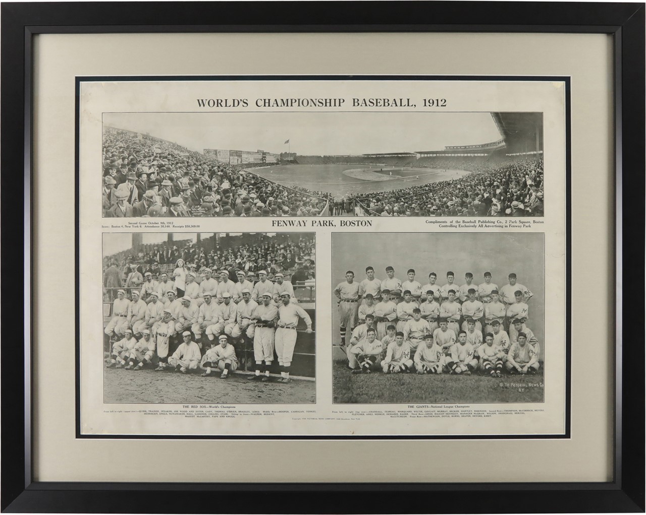 Enormous 1912 World Series Pictorial News Company Advertising Display