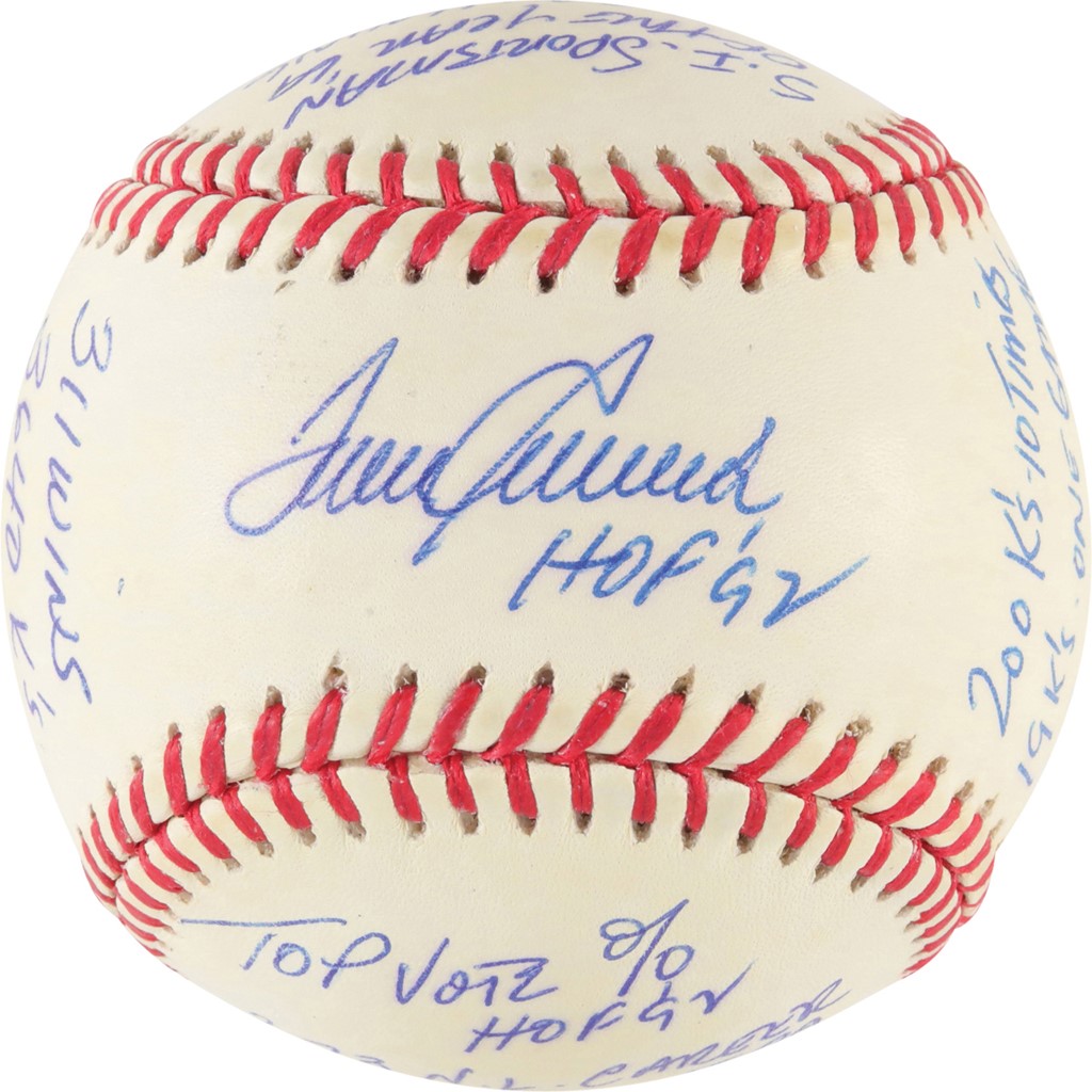 Baseball Autographs - Tom Seaver Signed Limited Edition 18x Stat Baseball (Seaver Holo)