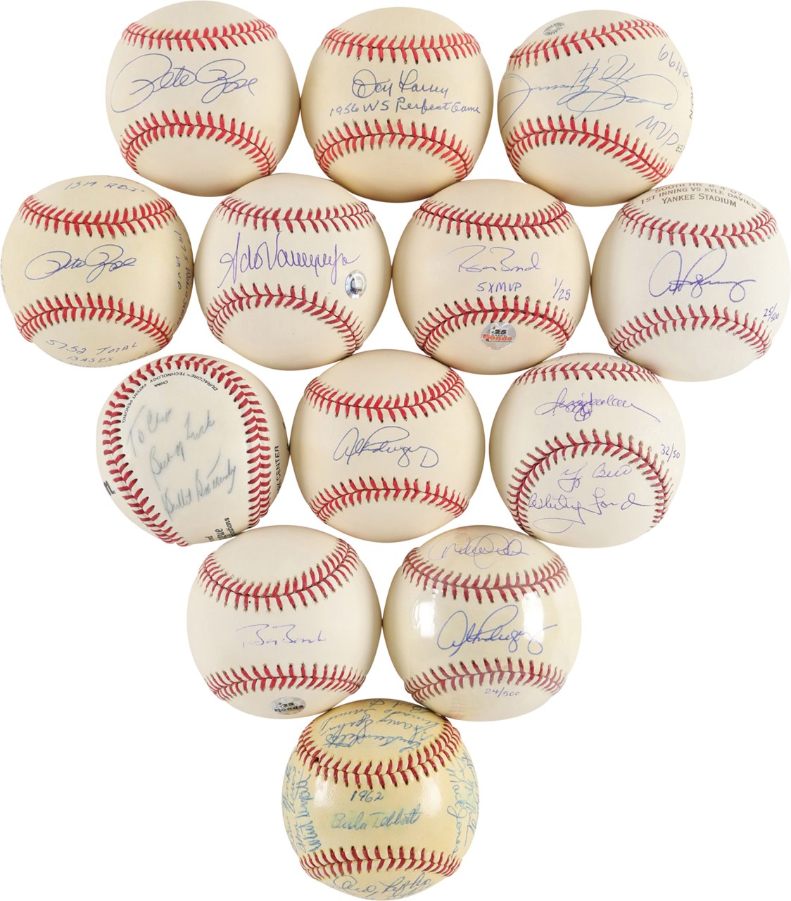 Baseball Legends and Stars Signed Baseball Collection w/Derek Jeter (25)