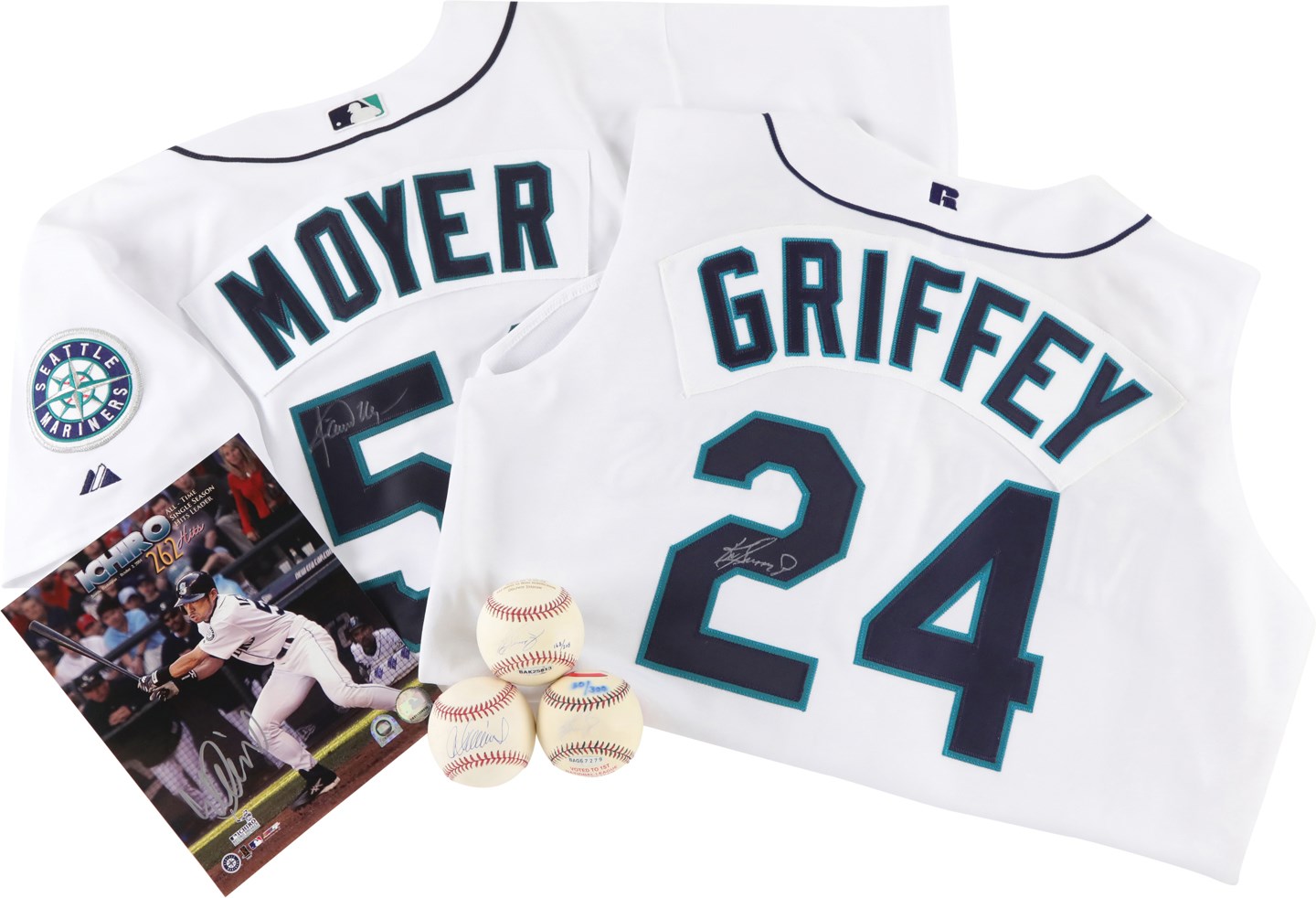Baseball Autographs - Seattle Mariners Autograph Collection w/Multiple Ken Griffey Jr. & Ichiro (6)