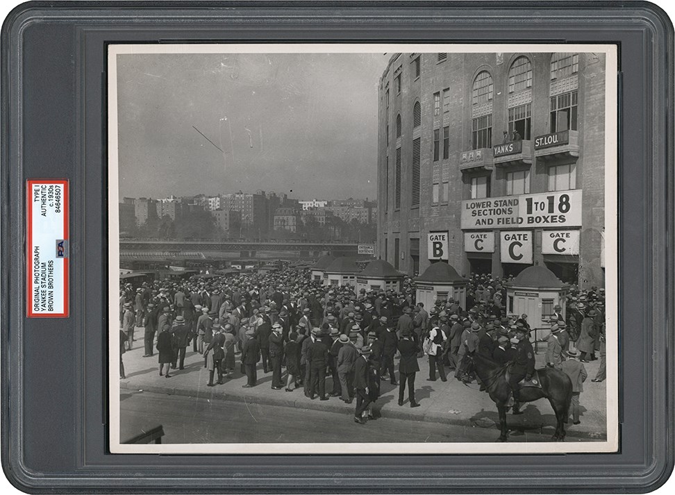 - 1930s Yankee Stadium Exterior Crowd Photograph (PSA Type I)